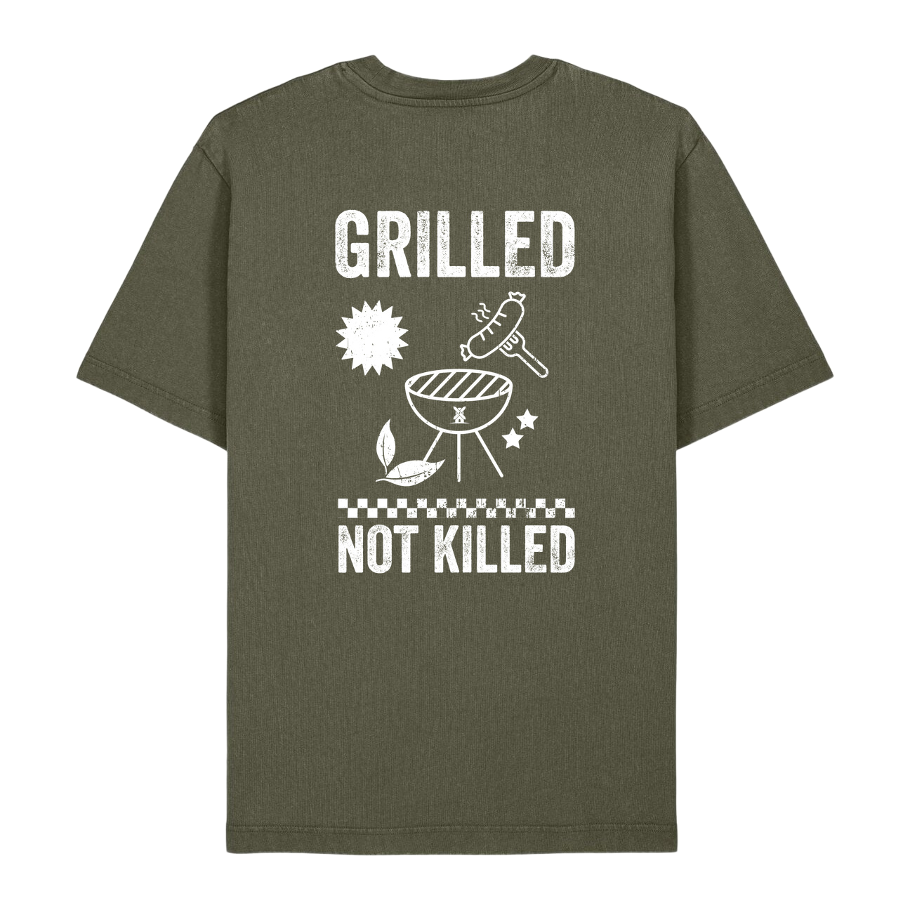 "Grilled-Not-Killed" T-Shirt Khaki