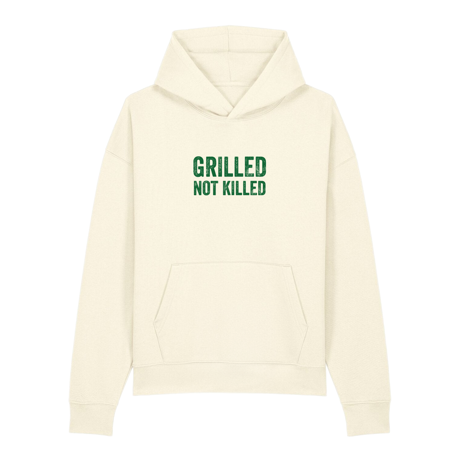 "Grilled-Not-Killed" Oversized Hoodie natural Raw